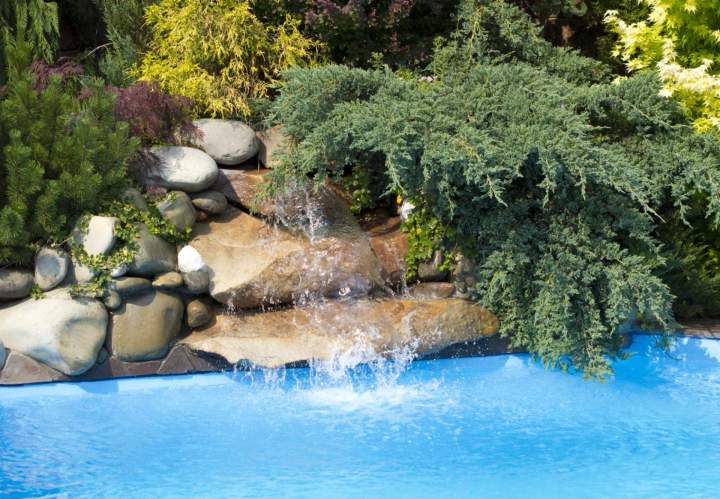 Piscine paysagère avec une cascade intégrée Saint-Germain-des-Fossés